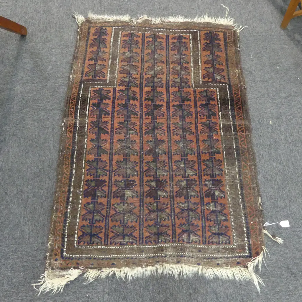 HAND KNOTTED ALL WOOL PRAYER RUG 1250x830mm Image 1++