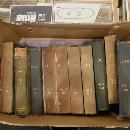 10 ASST. EARLY 20thC VOLS. OF "LIFE - A RECORD FOR BUSY FOLK" 