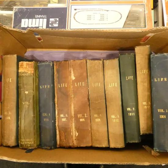 10 ASST. EARLY 20thC VOLS. OF "LIFE - A RECORD FOR BUSY FOLK" 