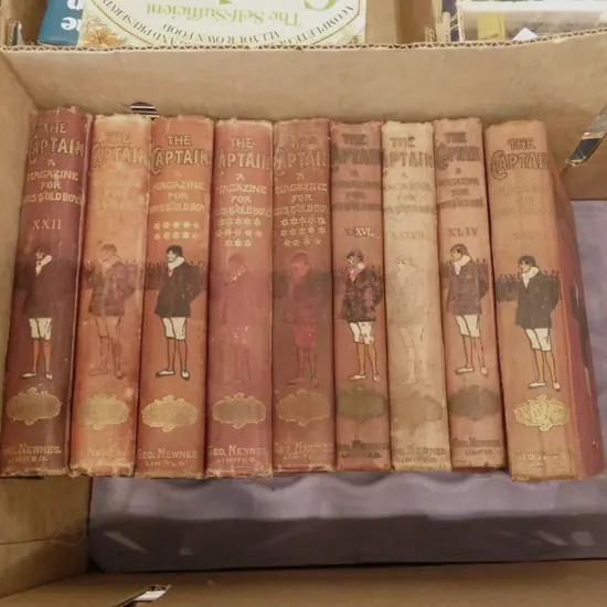 9 ASST. EARLY 20thC VOLS. OF "THE CAPTAIN - A MAGAZINE FOR BOYS & OLD BOYS"