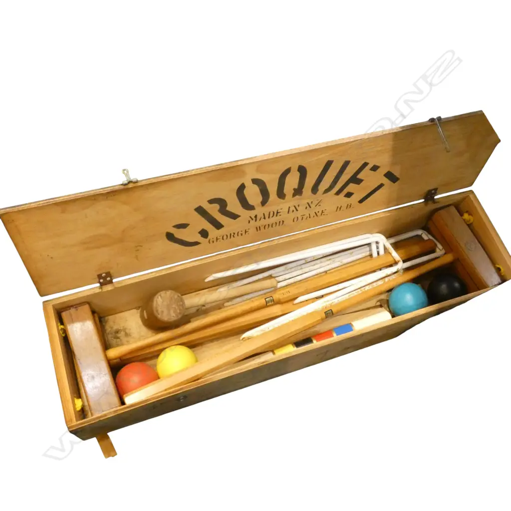 OLD BOXED CROQUET SET Image 1++
