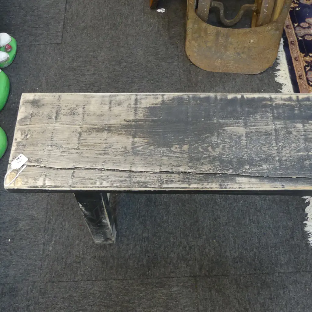 DISTRESSED WOODEN BENCH 1200x325x450mm Image 1++
