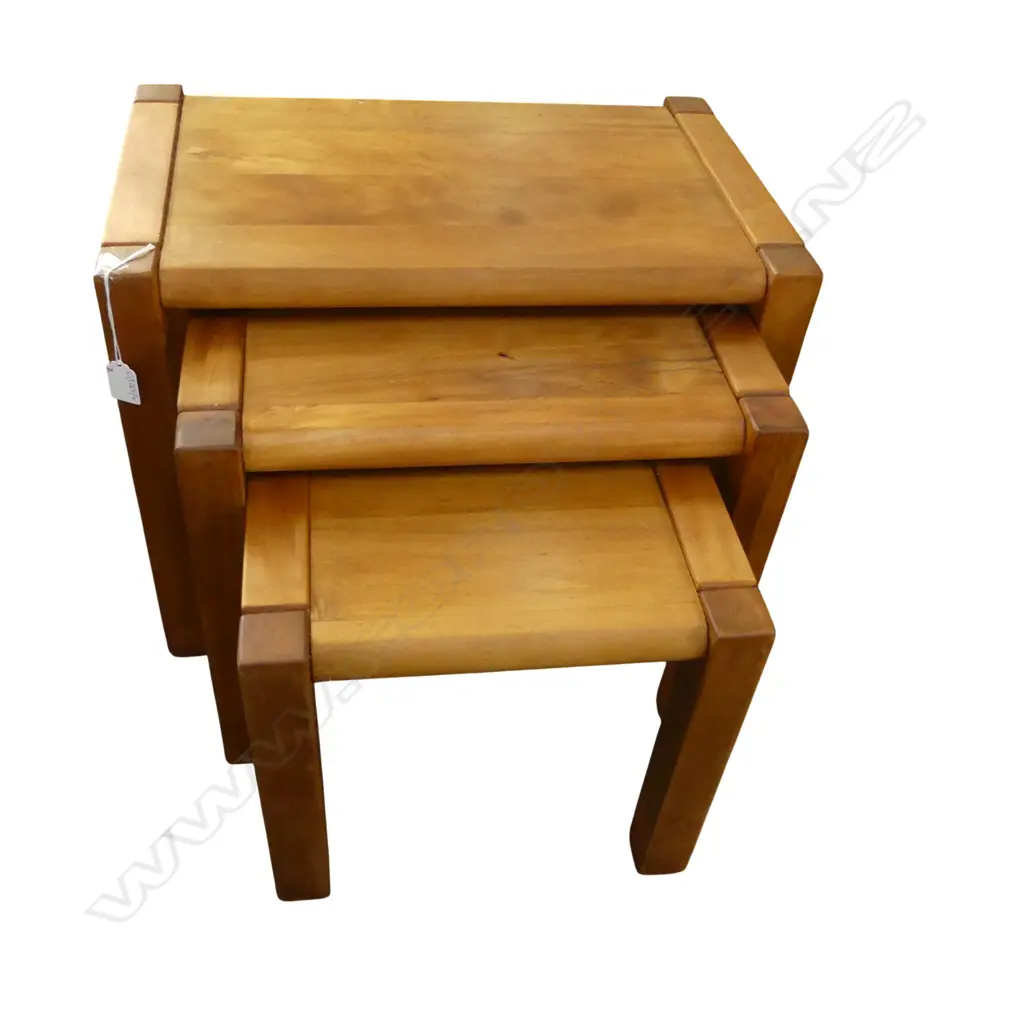 3 WOODEN NESTING TABLES W.530mm Image 1++