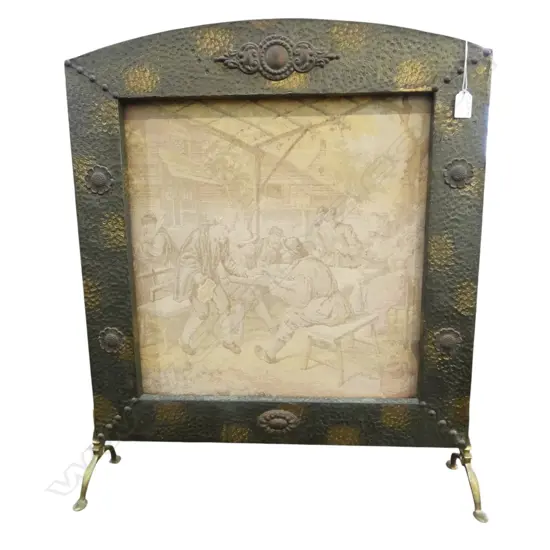 TAPESTRY EMBOSSED FIRE SCREEN H.710mm