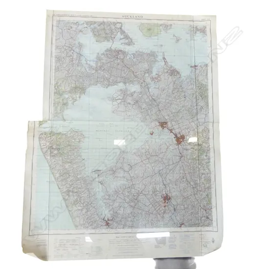 1964 AUCKLAND & HARBOURS TOPOGRAPHICAL MAP