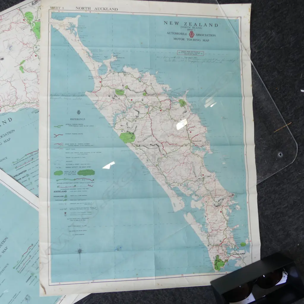 4 AUTOMOBILE ASSOCIATION 1958 NORTH ISLAND TOURING MAPS  Image 1++