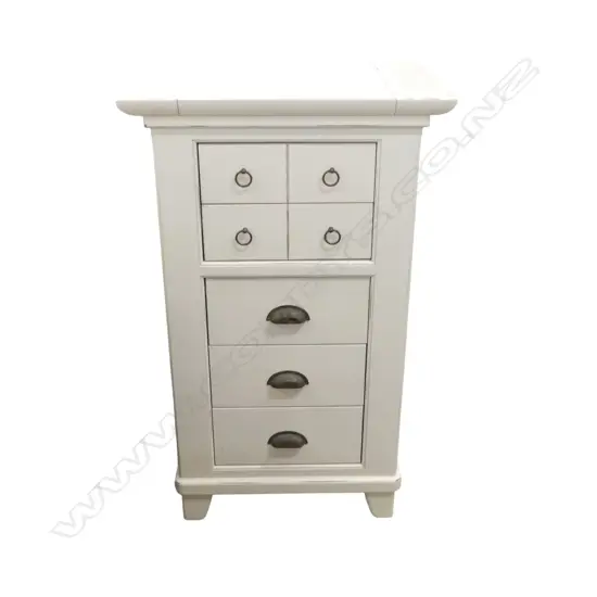 WHITE PAINTED TALL BOY 635x455x1030mm