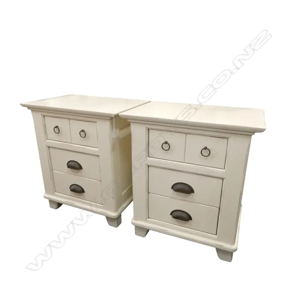 PR WHTIE PAINTED BEDSIDE DRAWERS 520x350x580mm Image 1++