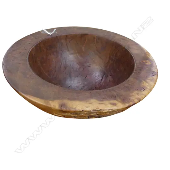 TURNED BURR WOOD BOWL Dia.260mm