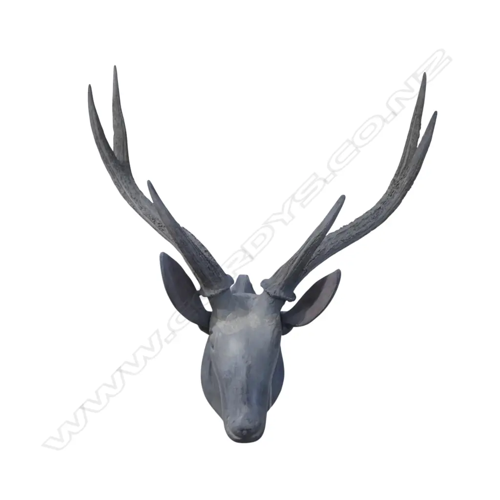 BALINESE CARVED WOODEN WALL MOUNTED DEER HEAD H.600mm Image 1++