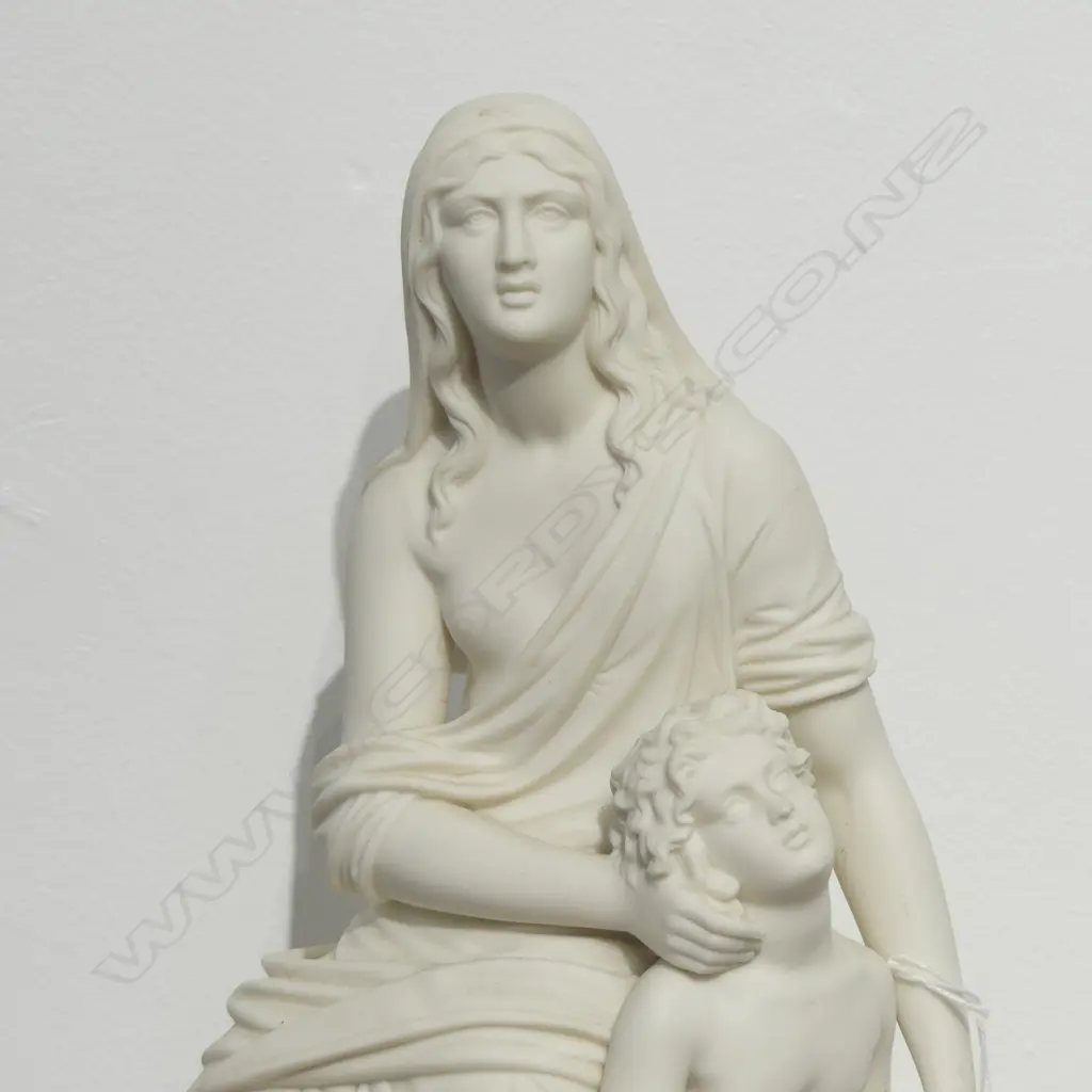 VICTORIAN PARIAN WARE 'HAGAR AND ISHMAEL' H.390mm Image 1++