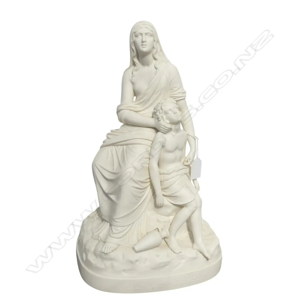 VICTORIAN PARIAN WARE 'HAGAR AND ISHMAEL' H.390mm Image 1++