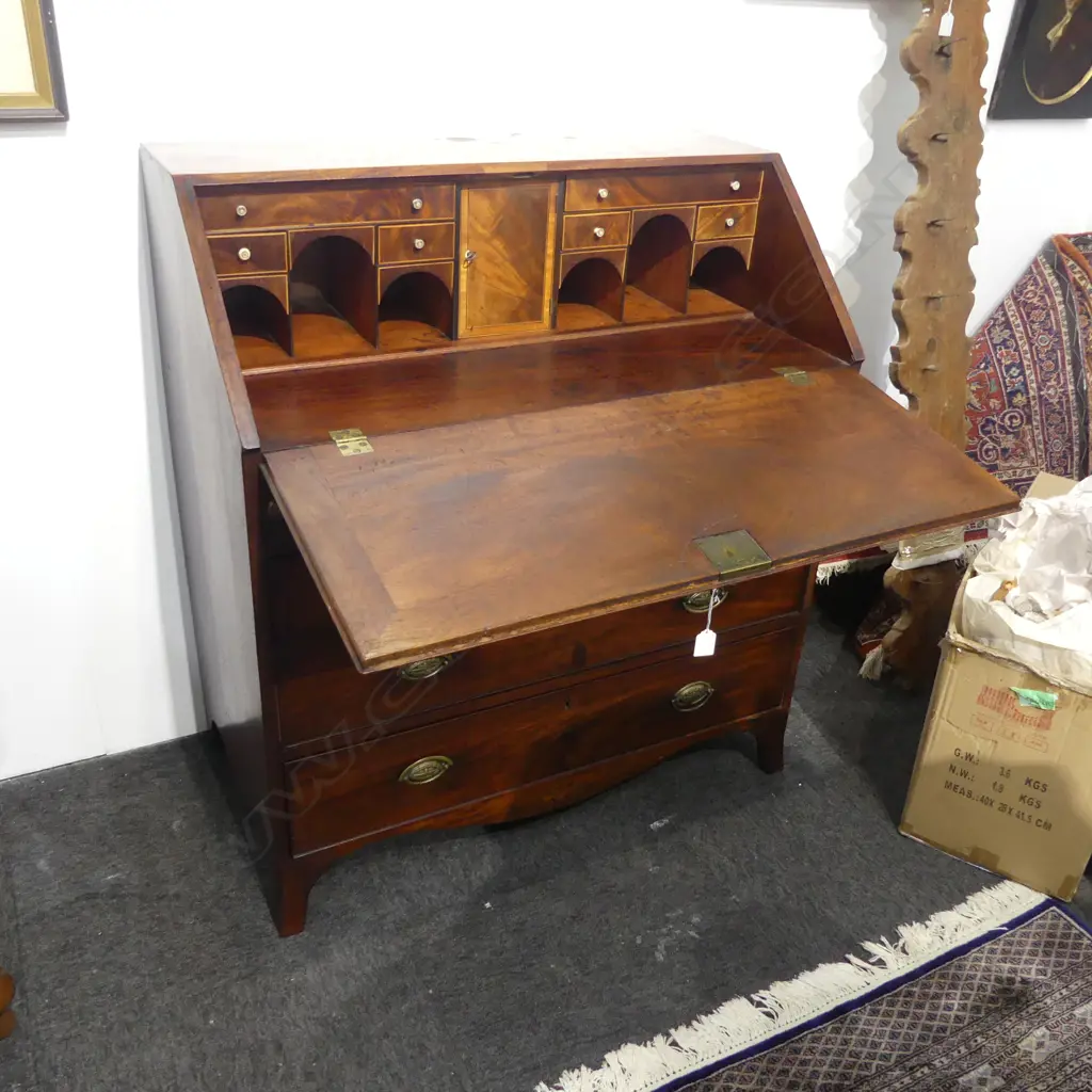 GEORGIAN MAHOGANY FALL FRONT BUREAU 915x510x1020mm Image 1++