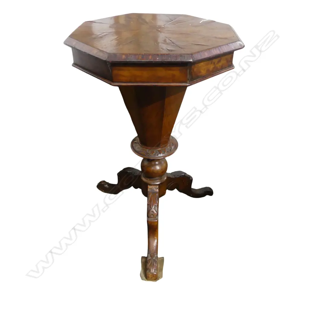 VICTORIAN OCTAGONAL SEWING TABLE Image 1++