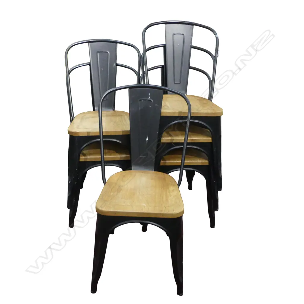 6 METAL WOOD CHAIRS  Image 1++