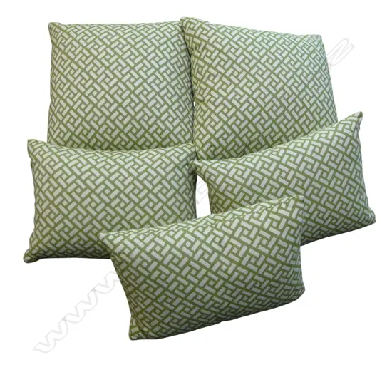 5 GREEN LATTICE CUSHIONS 