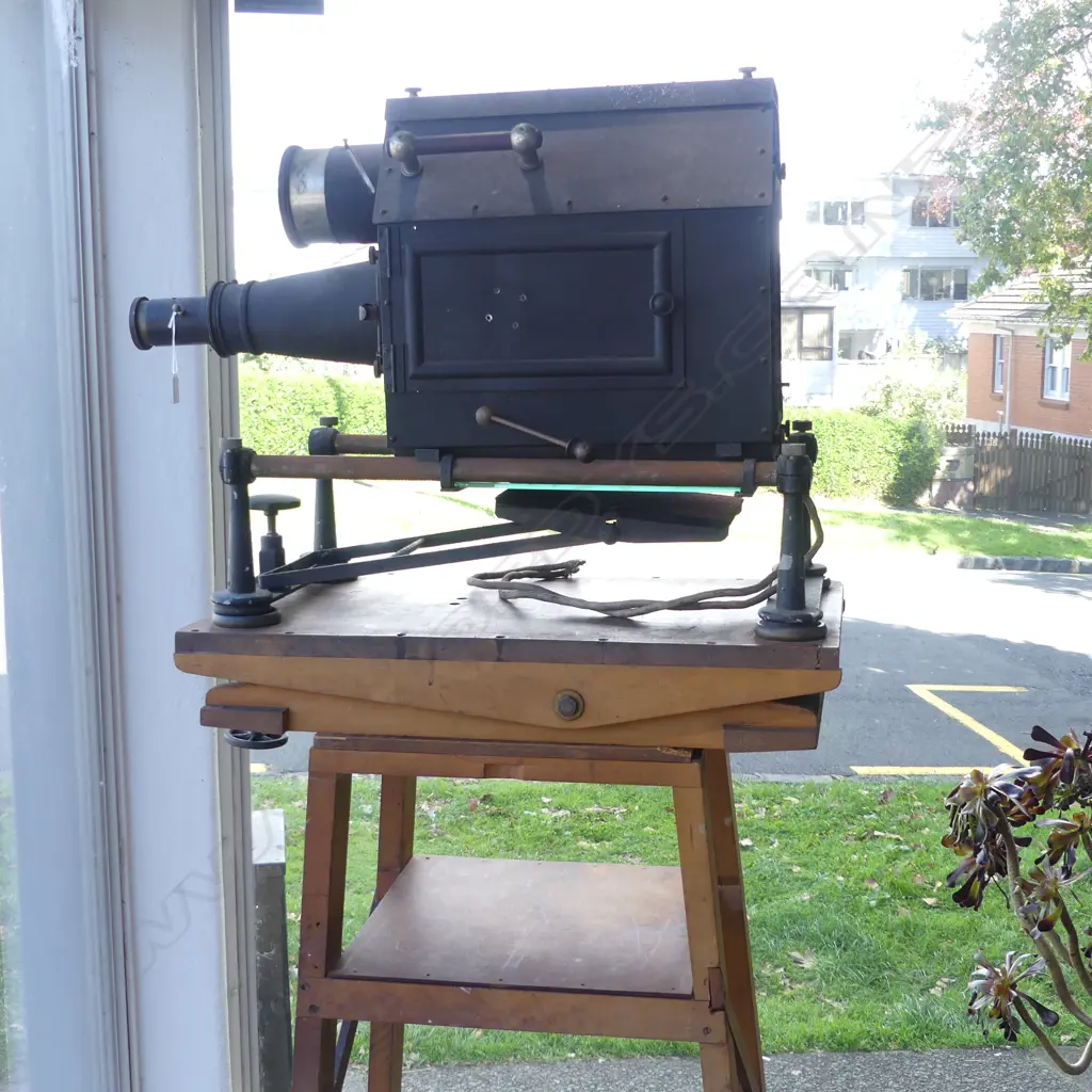 ANTIQUE EPIDIASCOPE BY ROSS LONDON 370x750x580mm ON WOODEN STAND 710x420x1400mm Image 1++