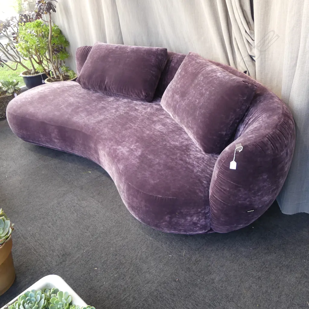 NICOLINE AMALFI PURPLE VELVET SOFA 2350x1050x650mm Image 1++