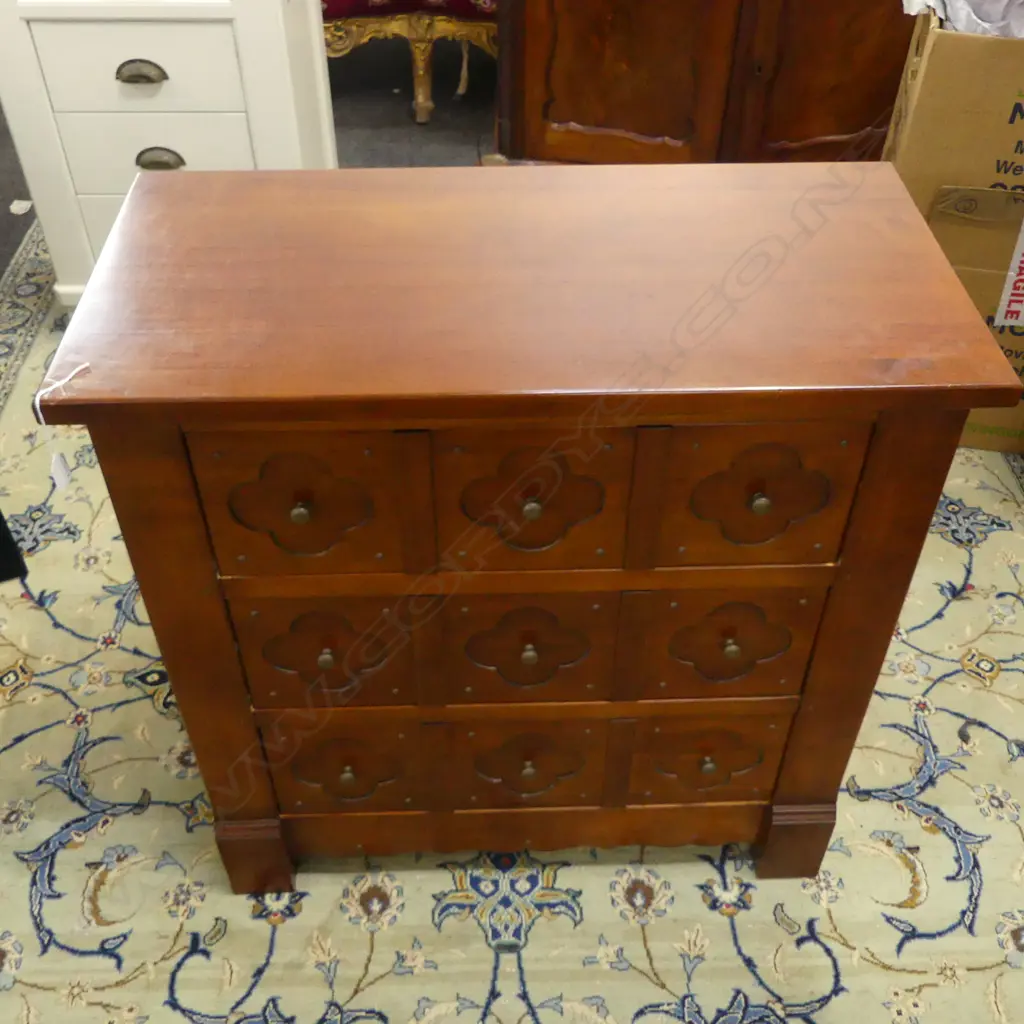 WOODEN CHEST w. 3 DRAWERS BY BRIGITTE FORESTIER FRANCE 810x400x810mm Image 1++