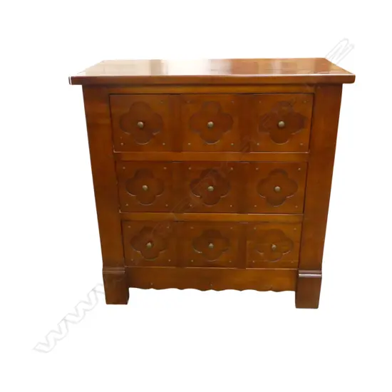 WOODEN CHEST w. 3 DRAWERS BY BRIGITTE FORESTIER FRANCE 810x400x810mm