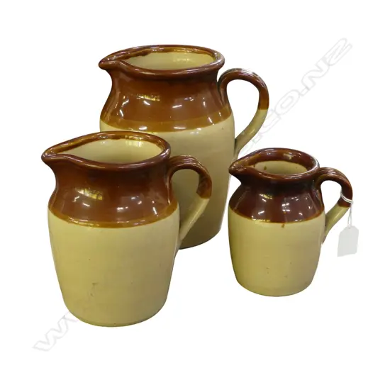 3 POTTERY JUGS; PARSONS OF CHESTERFIELD H.215mm