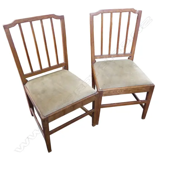 PR GEORGE III SLAT BACK ELM DINING CHAIRS drop-in seats