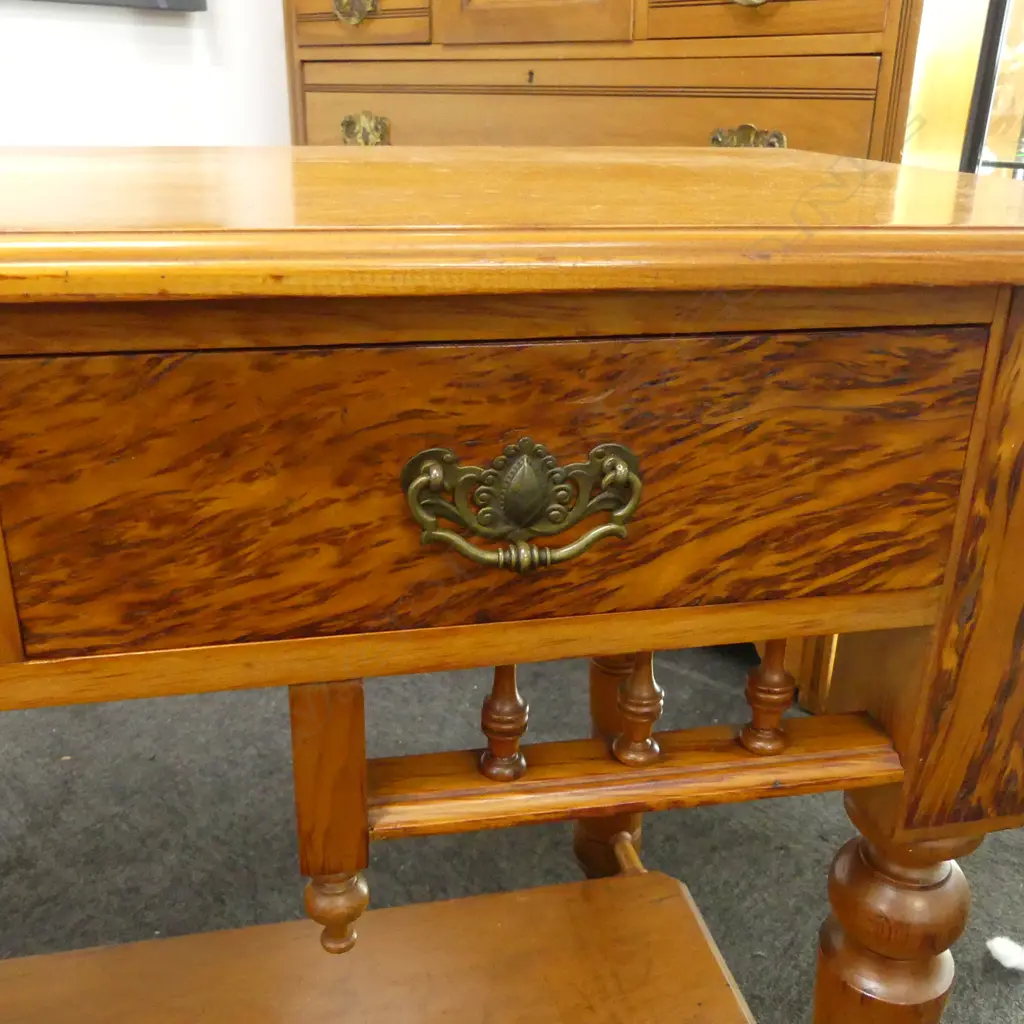 NZ COLONIAL BURR KAURI SIDE TABLE (back removed) 1060 x 550 x 800 mm Image 1++