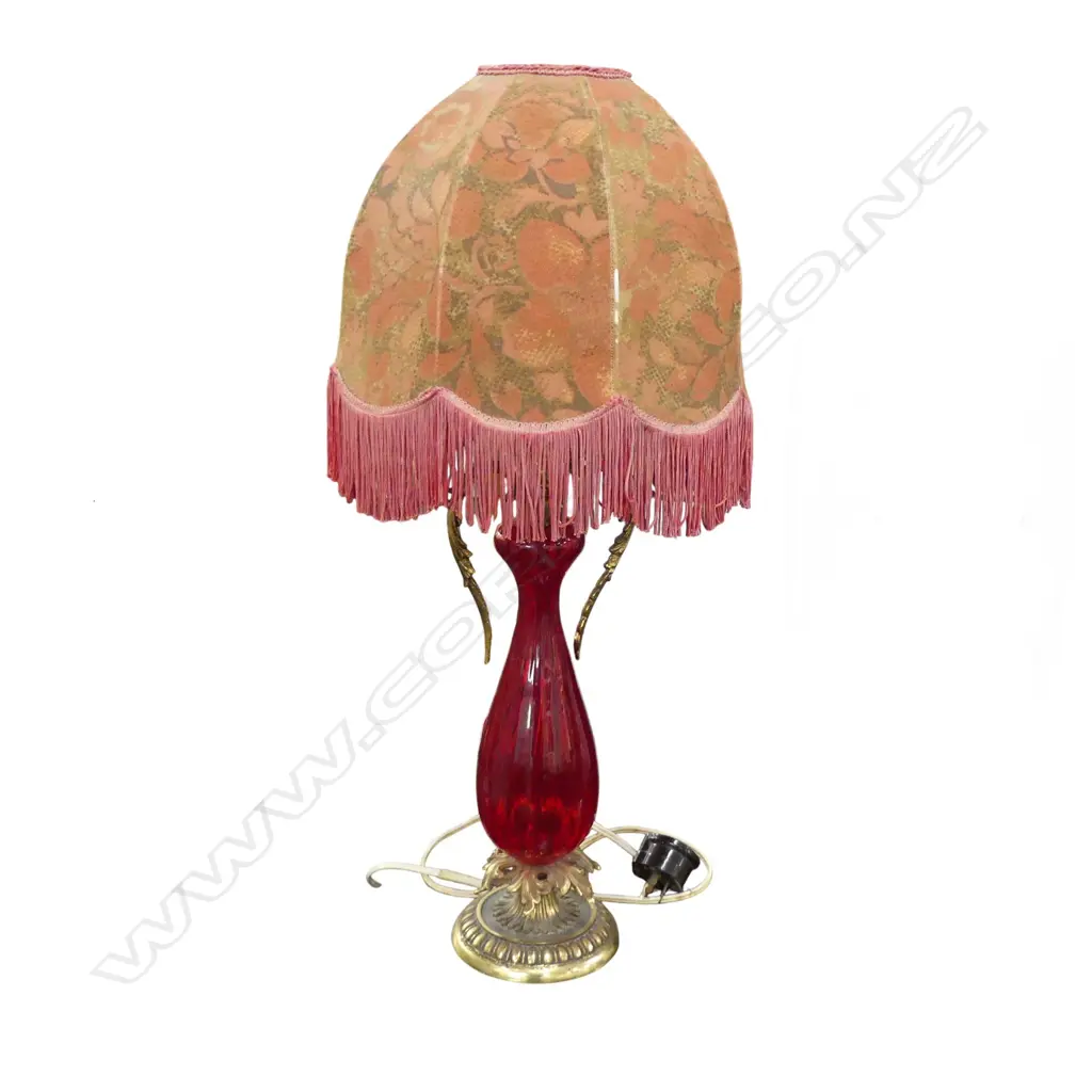 GLASS & GILT METAL TABLE LAMP H.640mm Image 1++