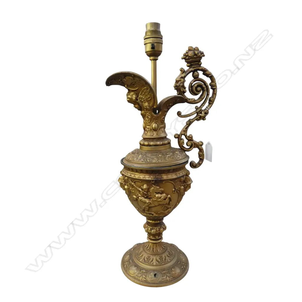 GOLD METAL JUG AS LAMP BASE H.435mm NEEDS WIRING Image 1++