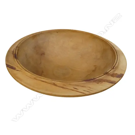 TURNED N.Z. RIMU BOWL by PETER OLIVER Dia.390mm