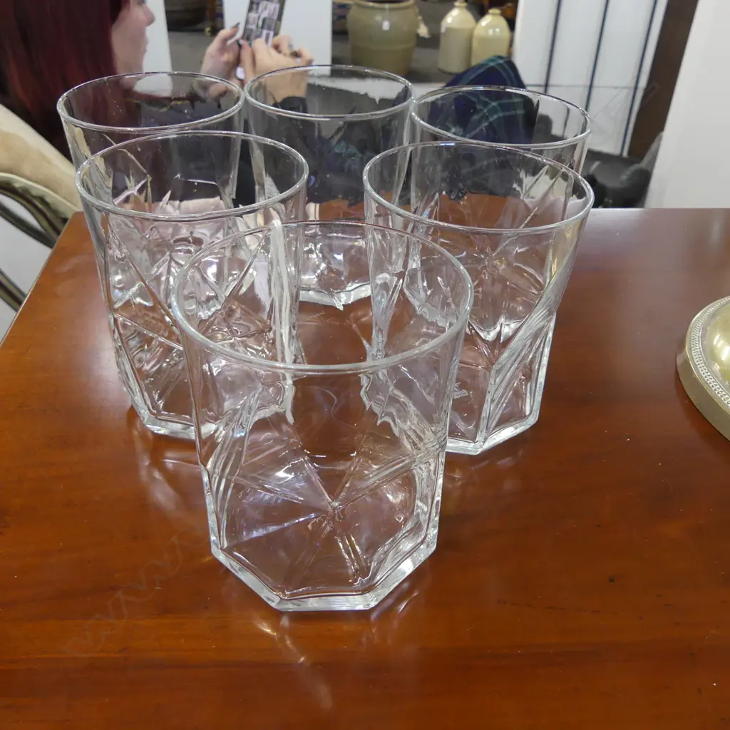 SET OF 6 BORMIOLI CASSIOPEA DOUBLE WHISKY GLASSES ITALY, H.105MM, Dia.85MM Image 1++