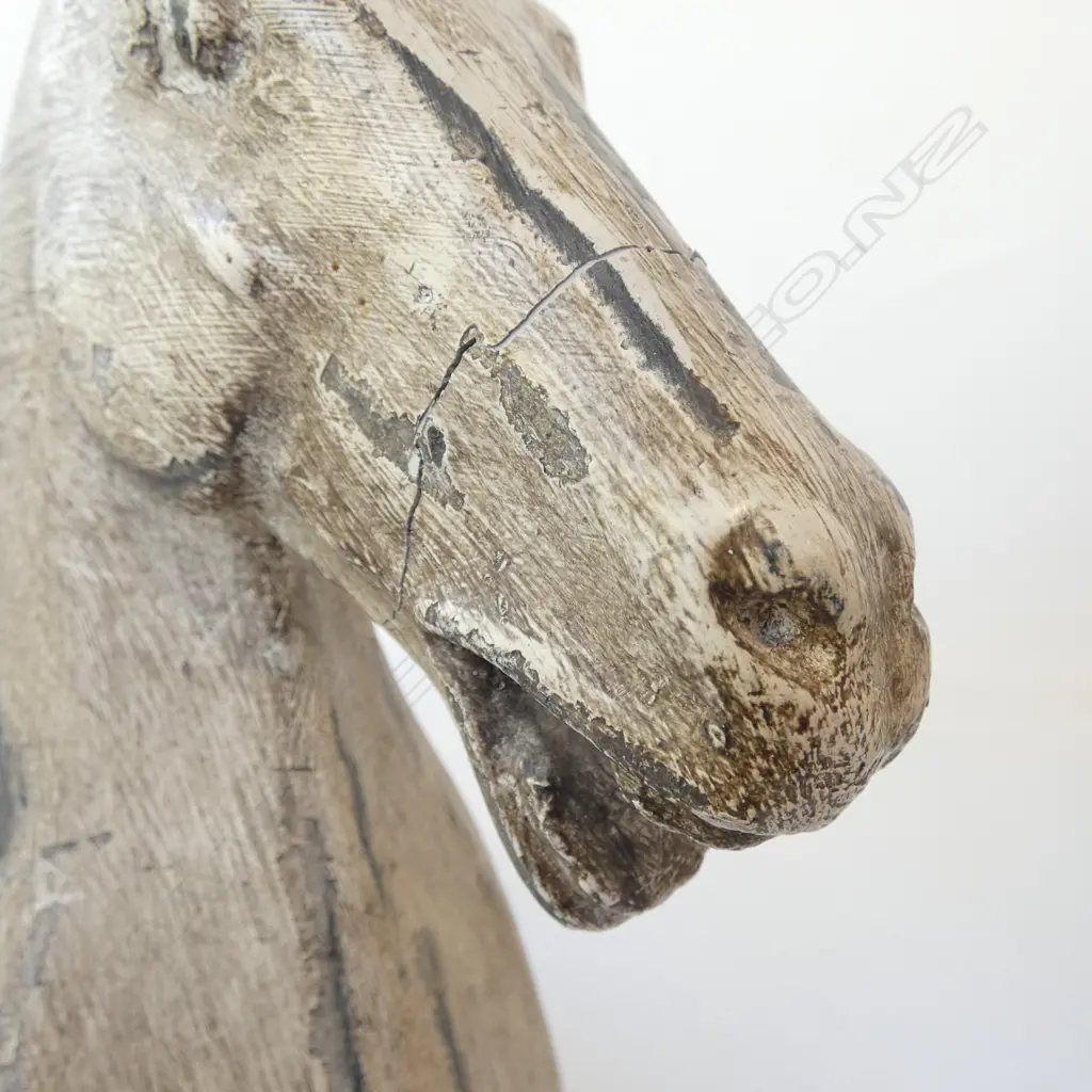 2 HEAVY CAST HORSES on wooden stands, faults L.400mm APPROX. Image 1++