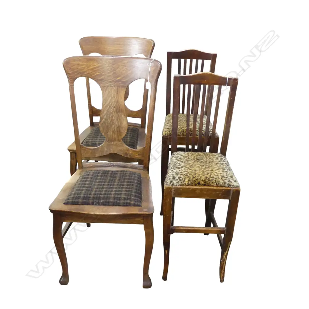 4 CHAIRS; two taller, one needs attention Image 1++
