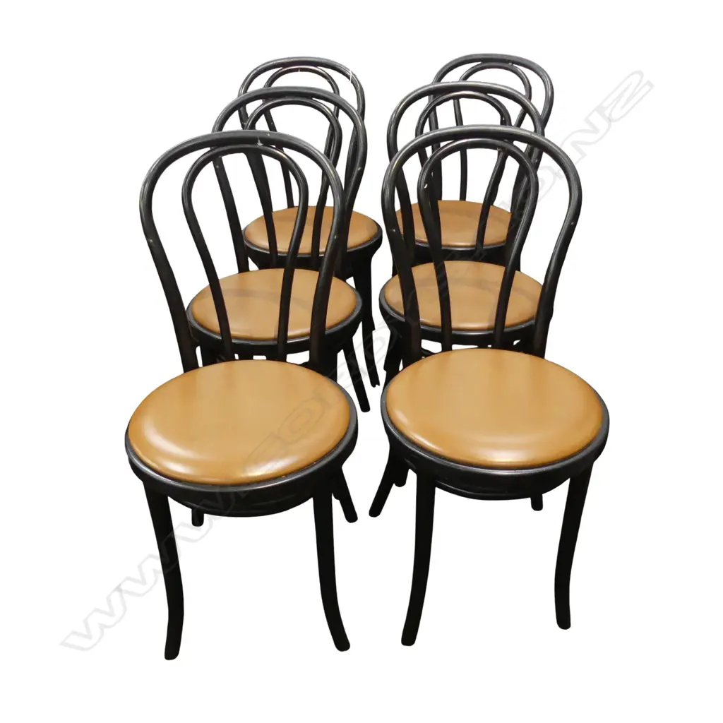 6 EUROPEAN UPHOLSTERED BENTWOOD CHAIRS Image 1++