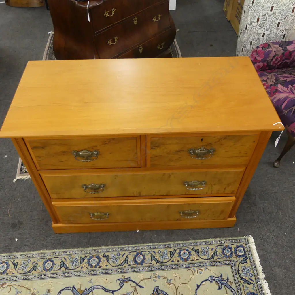 EARLY 20thC KAURI 4 DRAWER CHEST 1010x450x810mm Image 1++