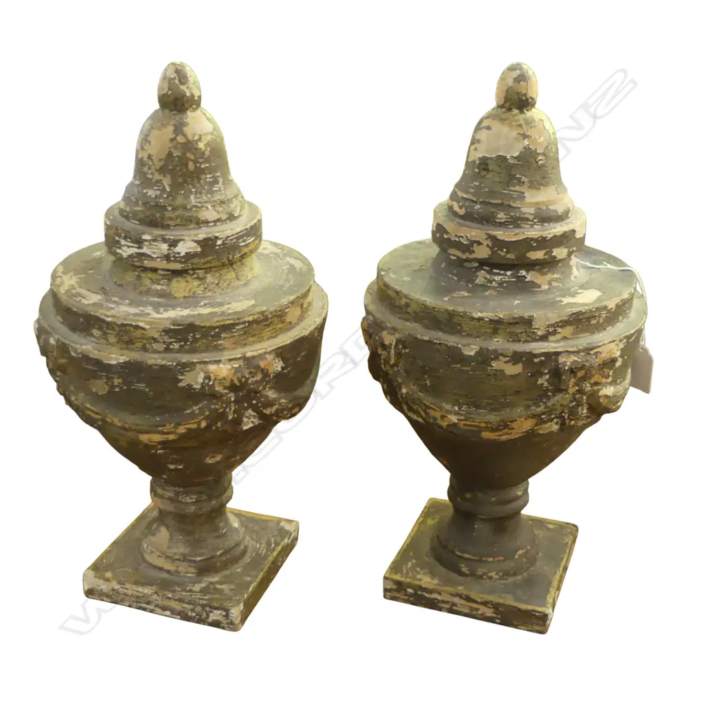 2 DISTRESSED  ARCHITECTURAL FINIALS H.400mm Image 1++