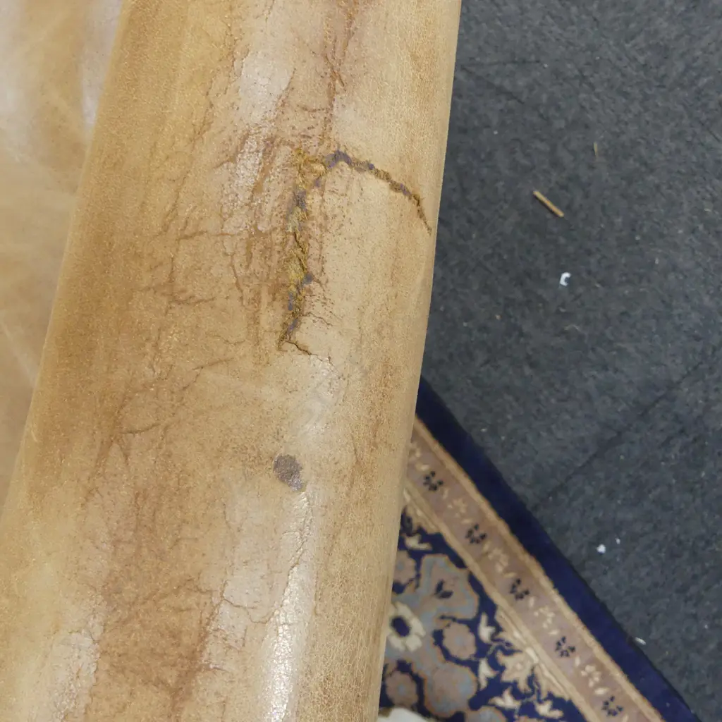 OLD LEATHER UPHOLSTERED CHAIR leather needs attention H.950mm Image 1++