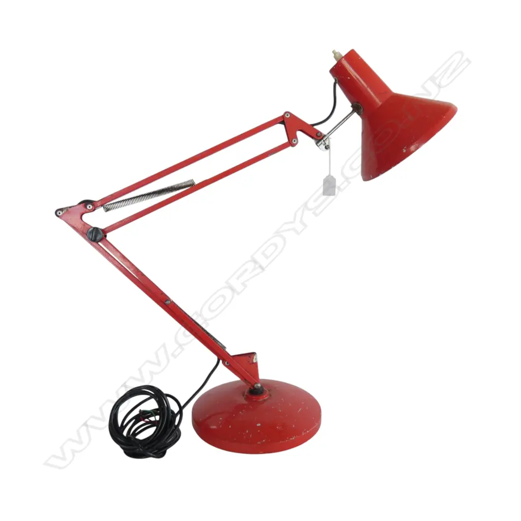 VINTAGE RED TABLE LAMP plug cut H.720mm Image 1++