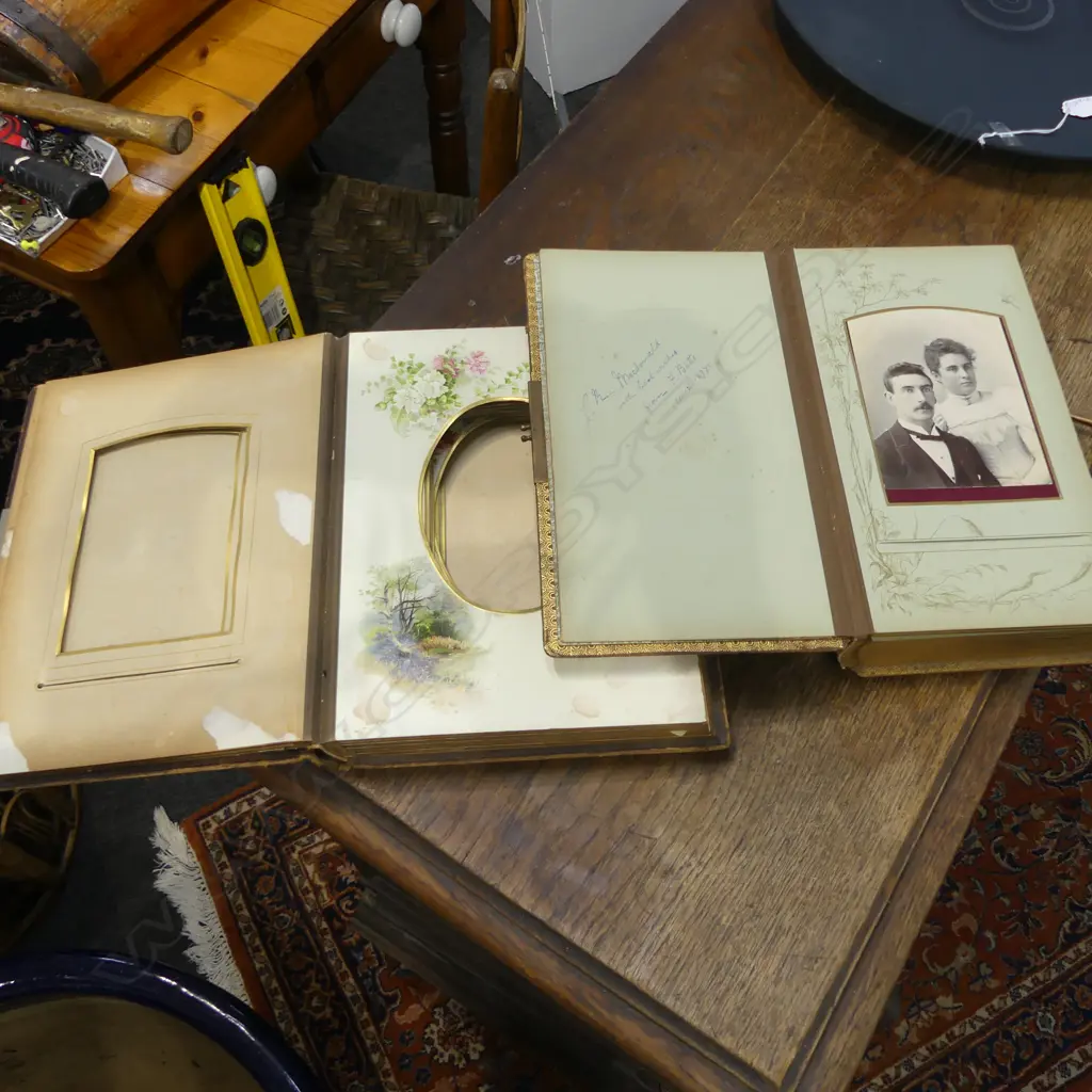2 EMPTY VICTORIAN PHOTO ALBUMS Image 1++