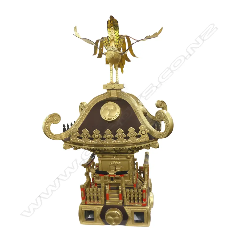 A RARE CHILD MIKOSHI (SANJA MATSURI) SACRED RELIGIOUS PALANQUIN FOR  THE SHRINE DEITY TO GO ON  AN ANNUAL TOUR OF ITS PARISH Image 1++