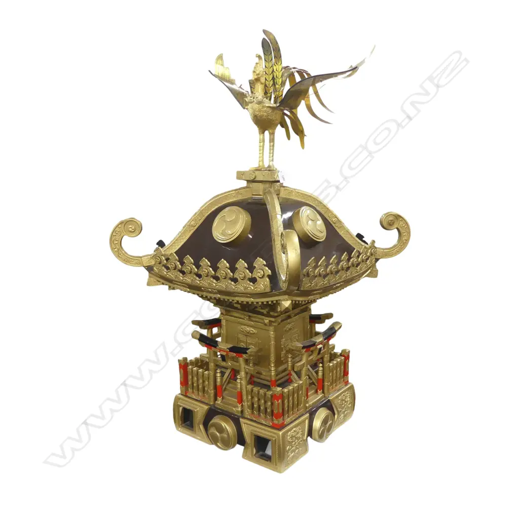 A RARE CHILD MIKOSHI (SANJA MATSURI) SACRED RELIGIOUS PALANQUIN FOR  THE SHRINE DEITY TO GO ON  AN ANNUAL TOUR OF ITS PARISH Image 1++