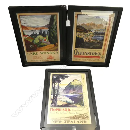 3 N.Z. TRAIN TRAVEL PICTURES frame fault 370x290mm