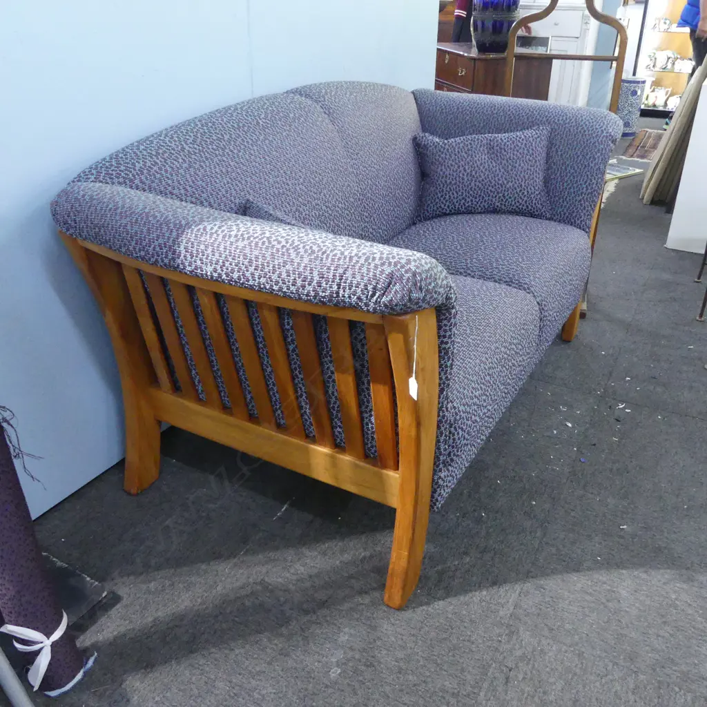 UPHOLSTERED SOFA w. EXPOSED RIMU FRAME BY FINEWOOD FURNITURE (+EXTRA FABRIC) 1700x800x800mm Image 1++