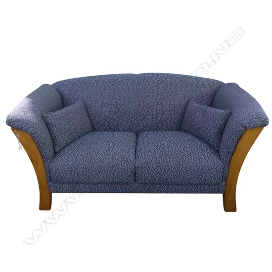 UPHOLSTERED SOFA w. EXPOSED RIMU FRAME BY FINEWOOD FURNITURE (+EXTRA FABRIC) 1700x800x800mm