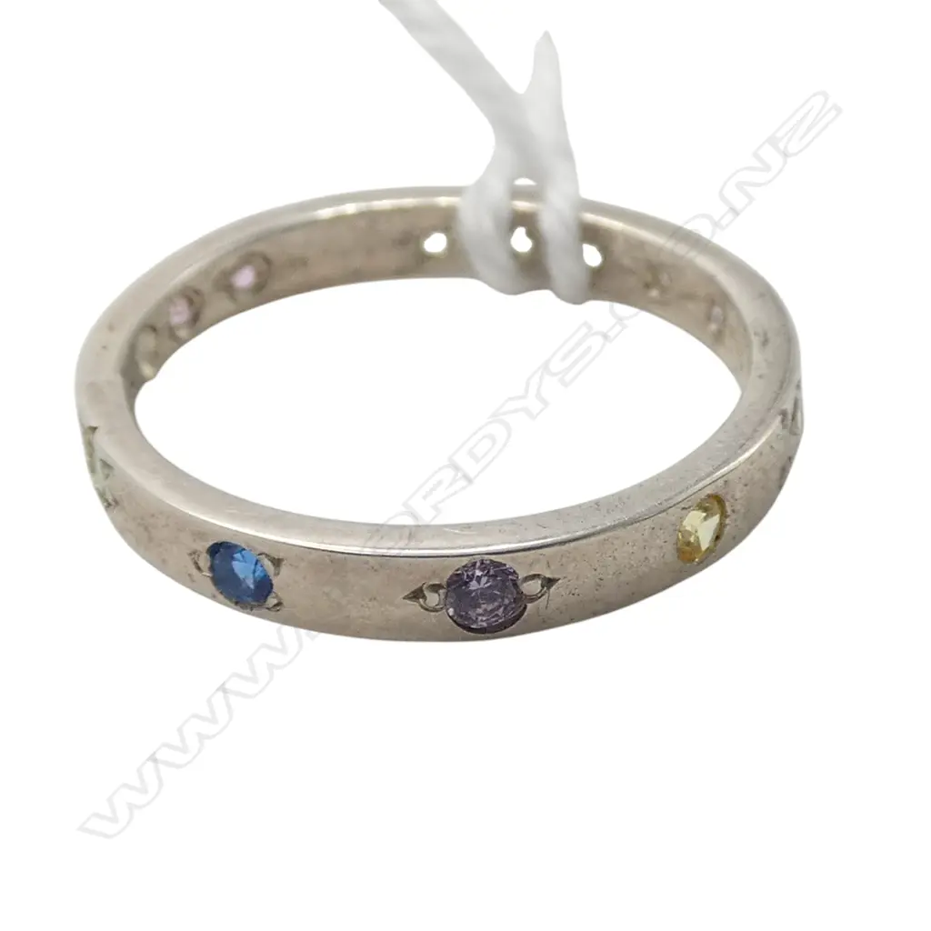 SIMON MISDALE DESIGN SILVER AND GEM SET RING From Simon's estate SIZE N Image 1++