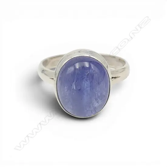 SILVER TANZANITE RING SIZE P1/2