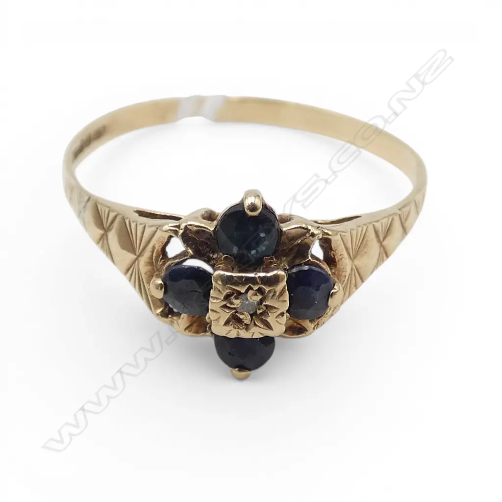 9CT SAPPHIRE RING, 1.7gms SIZE T Image 1++