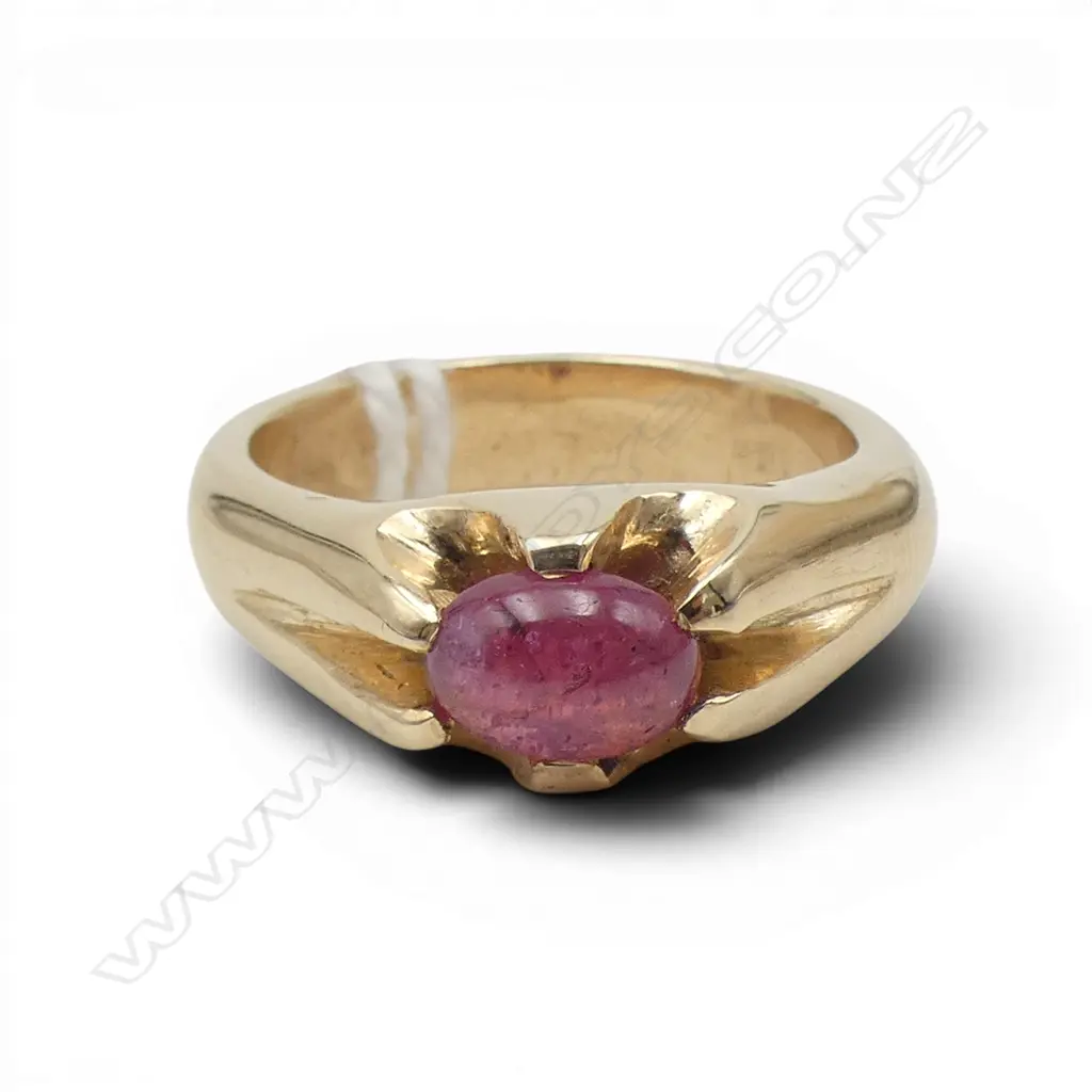 9CT GOLD SIMON MISDALE DESIGN GYPSY RUBY SET RING (enhanced) From Simon's estate 8.67gms SIZE P Image 1++