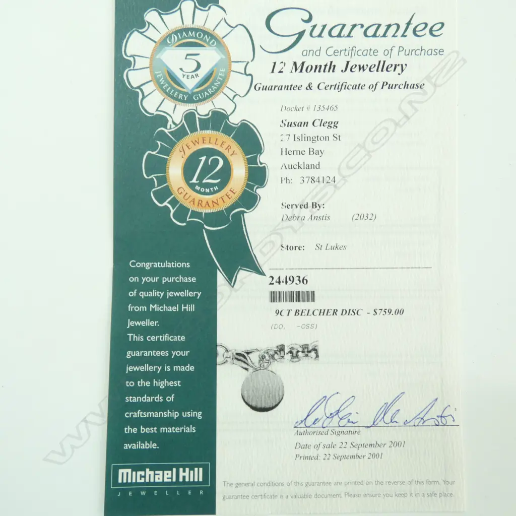 9ct BELCHER DISC, 1.28gm unstamped w receipt & 9ct KEY PENDANT, 0.80gm Image 1++