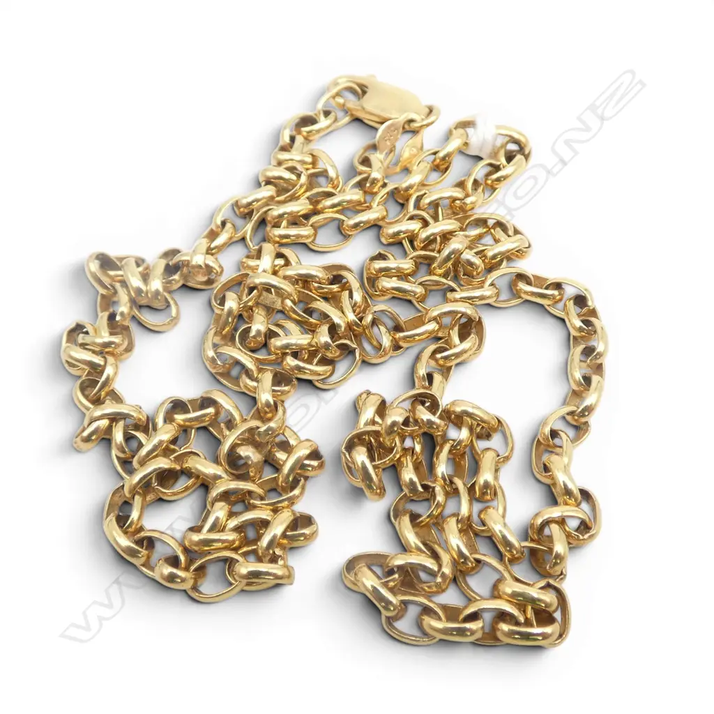 9ct YELLOW GOLD BELCHER CHAIN, 9.90gms Image 1++